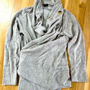 Grey wrap sweater cowl neck, Medium